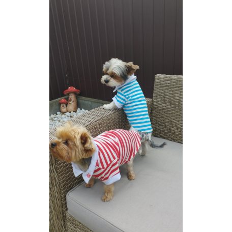 Kutyaruha - Pamut galléros kutyapóló - kétféle színben - mancs mintával a galléron