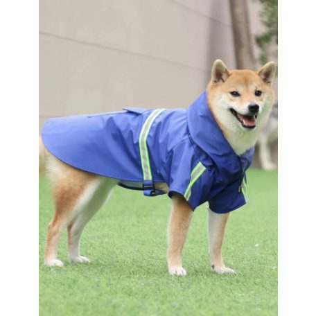 Kutyaruha - Kutyaesőkabát - Kutya esőkabát fényvisszaverő csíkkal és tépőzárral (Nagy méretek is)